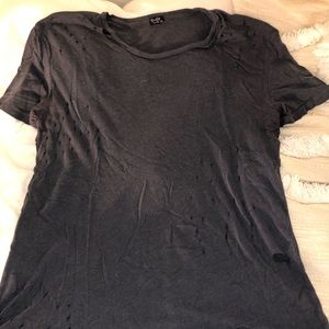 Thin grey distressed t-shirt